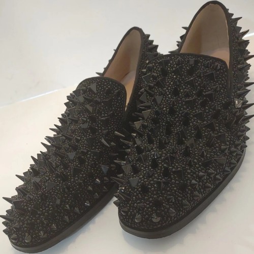 Men's Sz 6.5 Spike Loafers Black 
