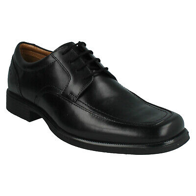 Clarks Mens Huckley Spring Black Leather Lace Up Smart Formal Work Office Shoes