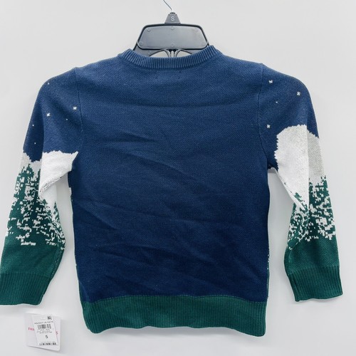 Holiday Lane Little Boys Size 5 Snowy Landscape Crewneck Sweater Blue $40 202 - Picture 6 of 9