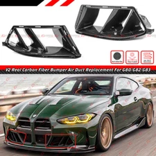 FOR 21-26 BMW G80 G82 M3 M4 DRY CARBON FIBER V2 BUMPER AIR DUCT VENT REPLACEMENT