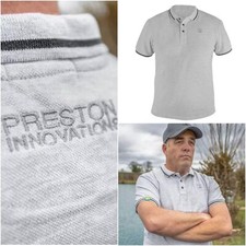 PRESTON INNOVATIONS GREY POLO SHIRT MEDIUM SIZE NEW FISHING CLOTHING - P0200291