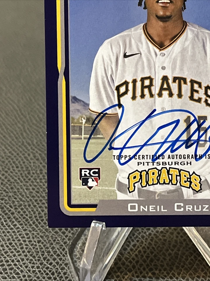2022 Topps Archives /150 Oneil Cruz RC Rookie Auto Autograph Purple #05DP-OC - Image 2 of 4