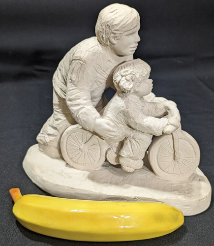 Vintage Austin Art Sculpture Dee Crowley Dad Teach Daughter to ride a Bike RARE - Picture 10 of 15
