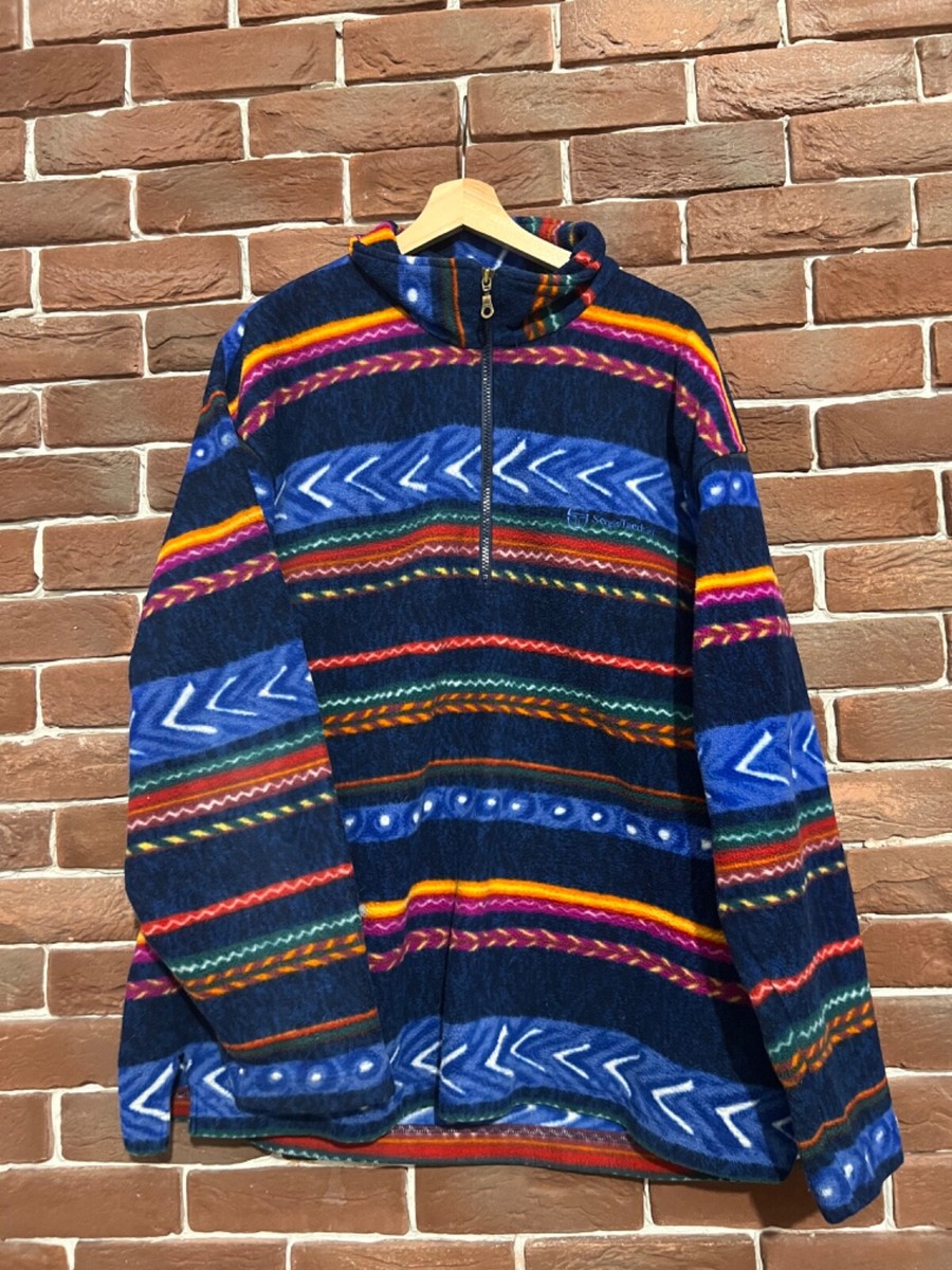 Vintage 90s Sergio Tacchini Abstract Aztec Crazy Fleece XXL