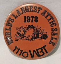 1978 World's Largest Attic Sale 1110 WBT AM Radio 3½" Wide
