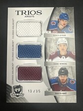 2020-21 UD The Cup Trios 13/35 Bowen Byram Shane Bowers Martin Kaut Jerseys