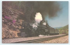 Postcard Norfolk & Western 1218 Class A 2-6-6-4 Christiansburg Virginia 1987