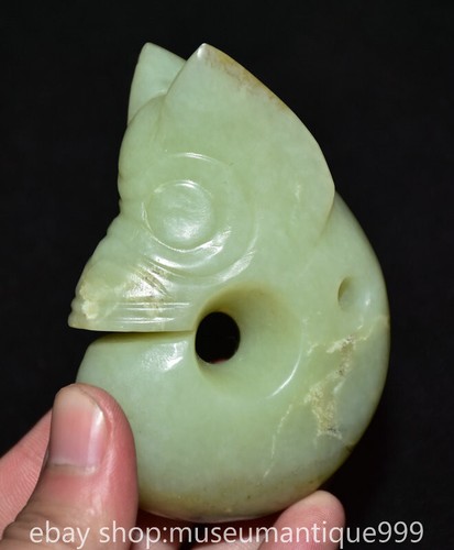 Pendentif amulette dragon cochon sculpture vente en gros jade Hetian culture chinoise Hongshan 3,4" A7