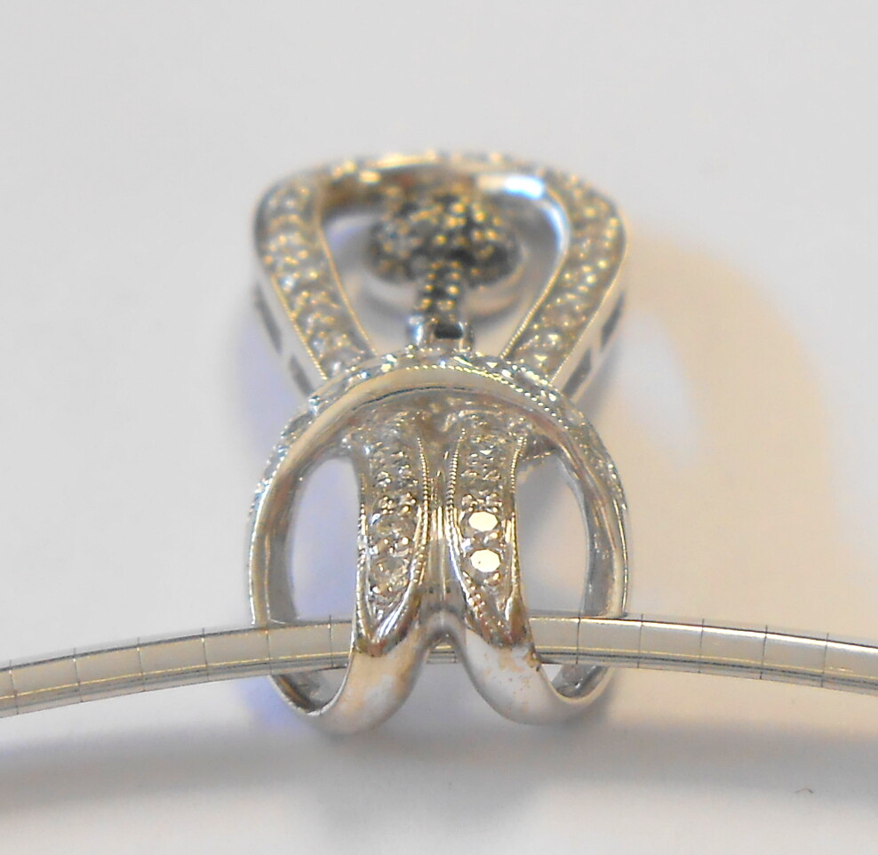 Black & White Diamond Studded Loop Dangle Slide P… - image 7