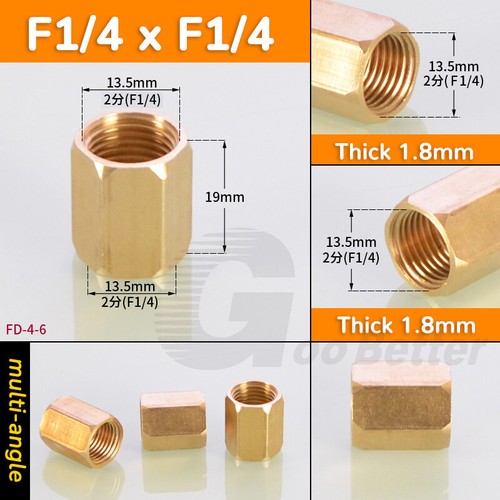 Adaptador reductor de latón conector BSP hembra a hembra conector 1/8 1/8 1/2 3/4 1 pulgada - Imagen 5 de 21
