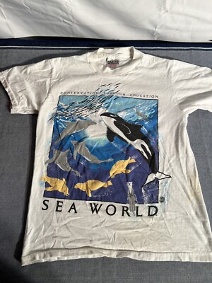 ウェア 90's ONEITA \"Preserve Marine Life\" Tee vtg 90s DOLPHIN MYSTIC MARINELIFE AQUARIUM T-Shirt XL nature