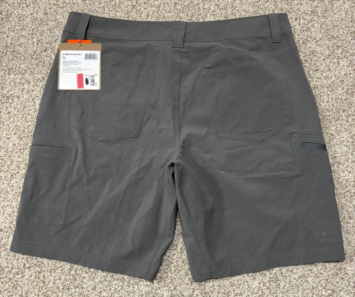 Simms M’s Challenger Shorts Steel Men’s 36 Grey Fishing Athletic 9” Inseam NWT