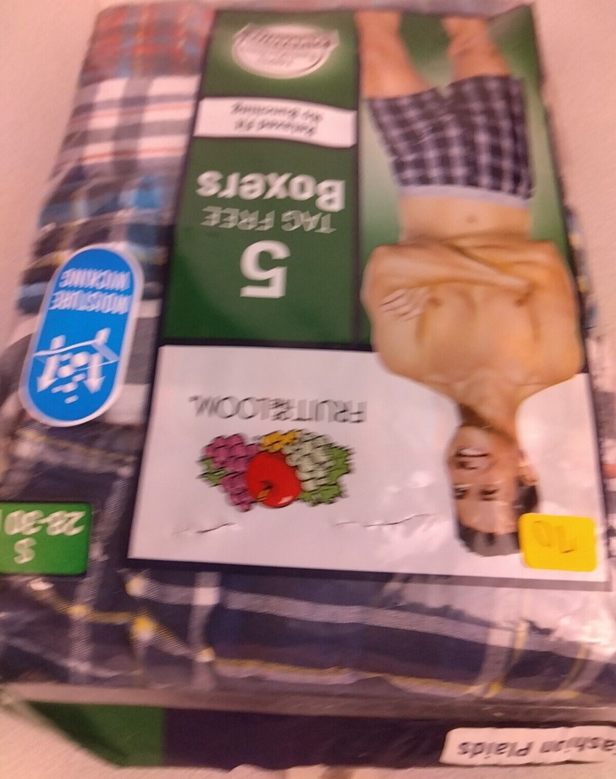 Fruit Of The Loom Men's 5 Tag Free Fashion Plaids Boxers Size S - New. (70)