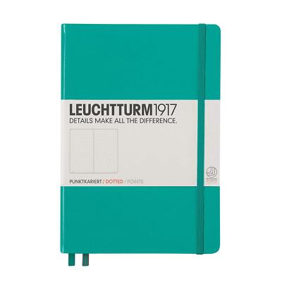 Leuchtturm1917 Medium A5 Dotted Hardcover Notebook (Emerald) 249 Numbered Pages