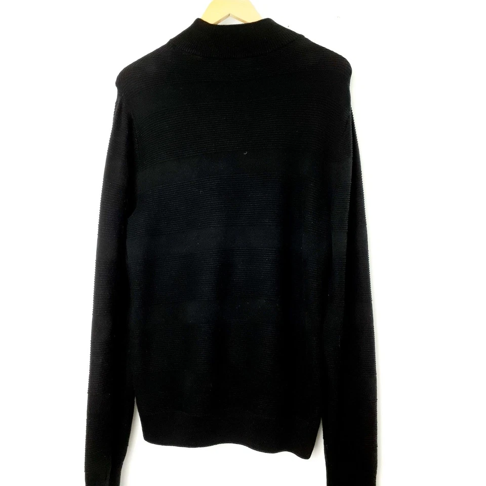 CHAPS 100% Algodón Cuarto Cremallera Tejido Texturizado LS Cuello Sin Mock Unisex Henley Suéter S/P Foto 2 de 4