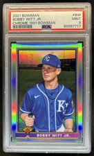 2021 Bowman Bobby Witt Jr. 1991 Chrome Rookie RC #91B-BW Royals PSA 9