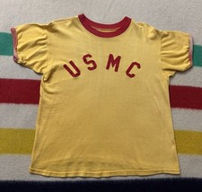 Vintage 50s USMC Marine Corps Durene Training Shirt Ringer Small 20x23 NAMED
