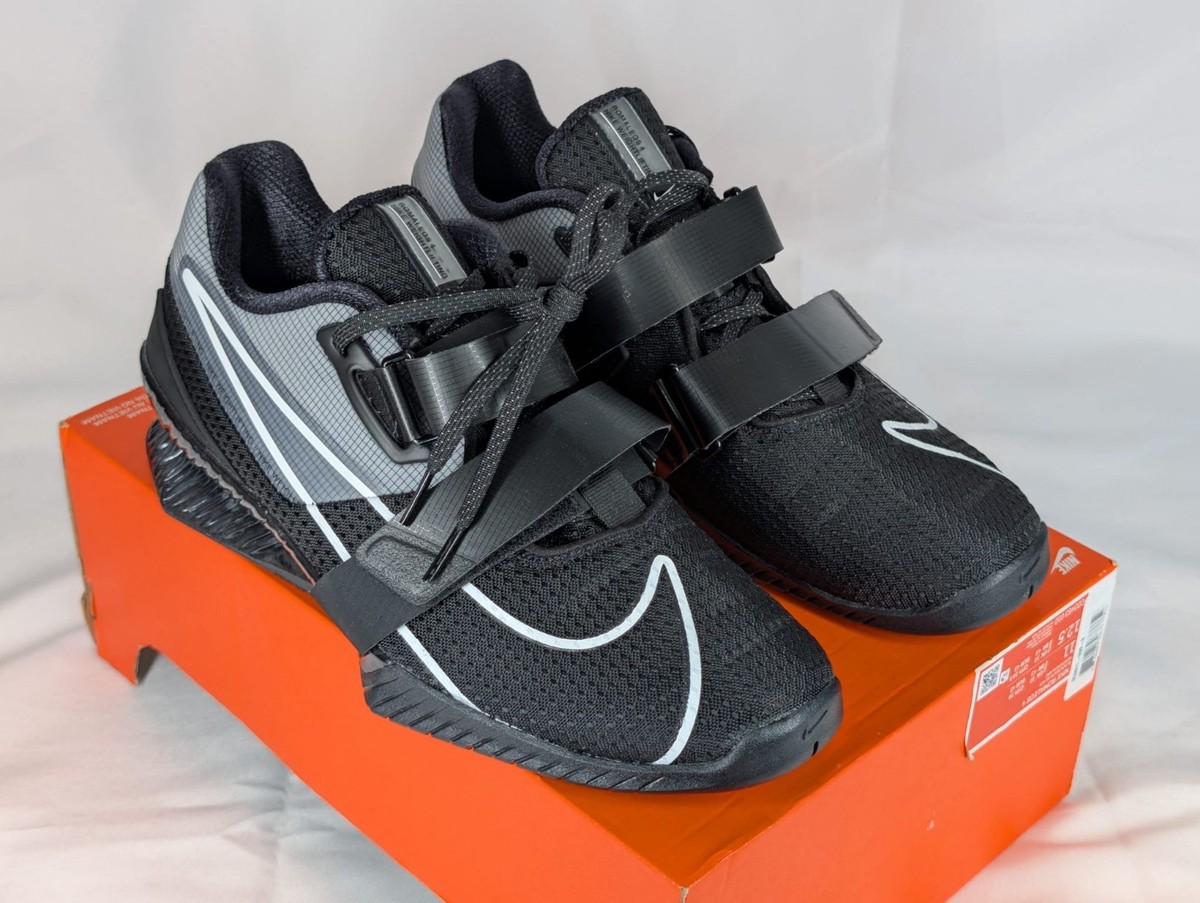 Nike Romaleos Weightlifting UK Size 10 Black Grey White Trainers