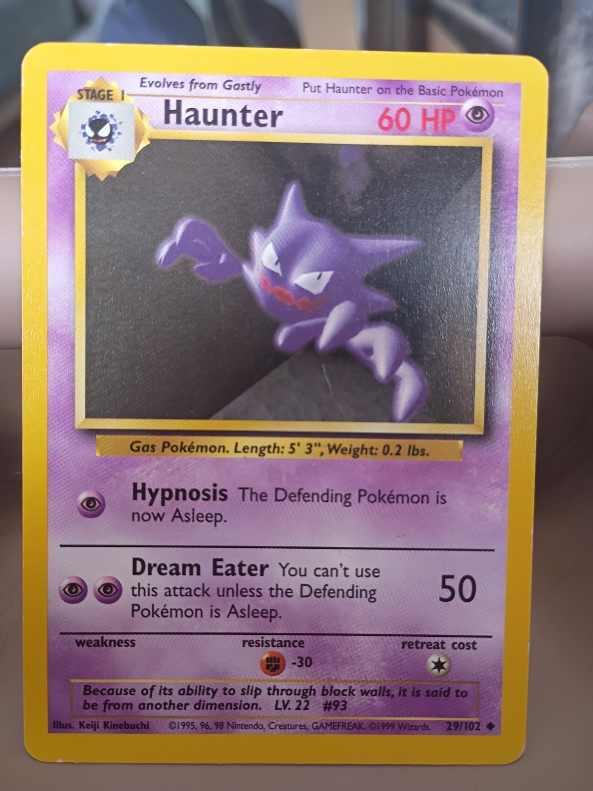 Pokemon Card Haunter Base Set 29/102 Uncommon 1999 WOTC Unlimited NM