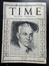 Magazine Time. HENRY FORD  July 27 1925. Complete