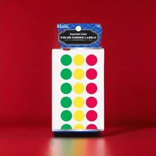 BAZIC Assorted Color Round 3/4" Color Coding Labels, Green-Yellow-Red 306 LABELS