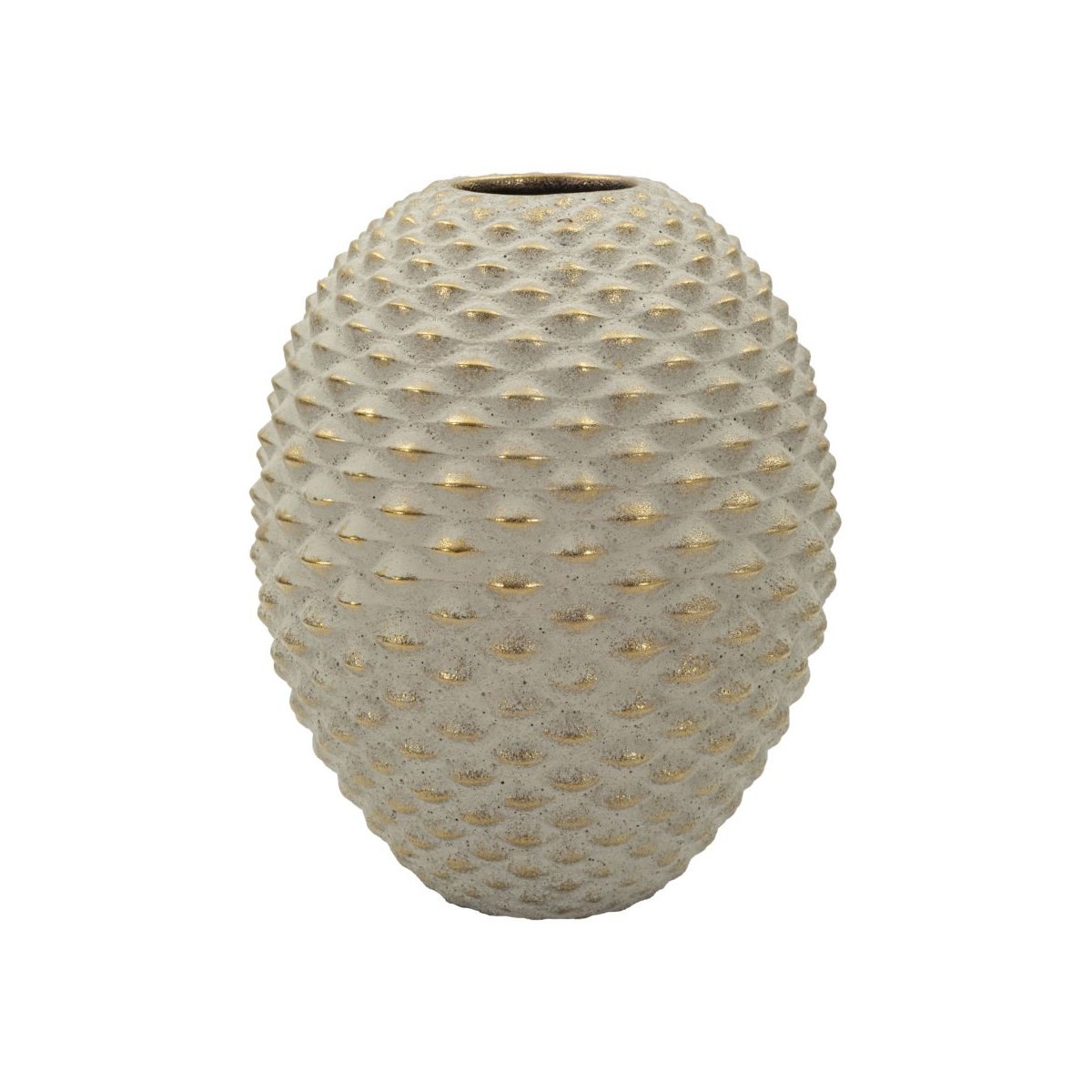 Vase en céramique 28cm Pepipas gris or à offrir pour une crémaillère ou un mariage