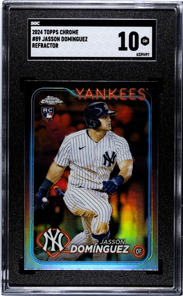 Jasson Dominguez RC - SGC 10 - 2024 Topps Chrome Refractor #89 - Yankees Rookie