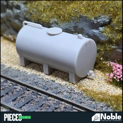 NOBLE DESIGNS Fuel Diesel Oil Storage Tank - OO Gauge 1:76 (Pack of 2) | Model Railway Scenery