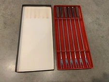 Fondue Fork Set of 8 Original Box Stainless Steel Japan Never Used