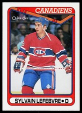 1990-91 O-Pee-Chee Sylvain Lefebvre #159 RC Rookie Montreal Canadiens