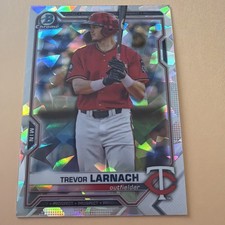 2021 Bowman Chrome Prospects Atomic Refractor #BCP-80 Trevor Larnach Twins