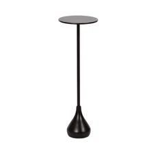 Hersi 7 in. Black Round Metal End Table
