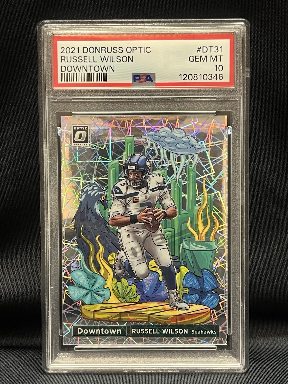 2021 Panini Donruss Optic Downtown Russell Wilson #DT-31 PSA 10