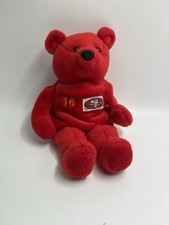 Salvino's Bammers Joe Montana Beanie Baby Style Bear 8" San Francisco 49ers