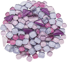 7Oz 120Pcs Purple Series Mosaic Tiles Irregular Sparkling Mosaic Pieces for Cr