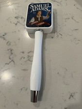 Samuel Adams Boston Lager Beer Tap Handle White Knob Breweriana Bar Collectible