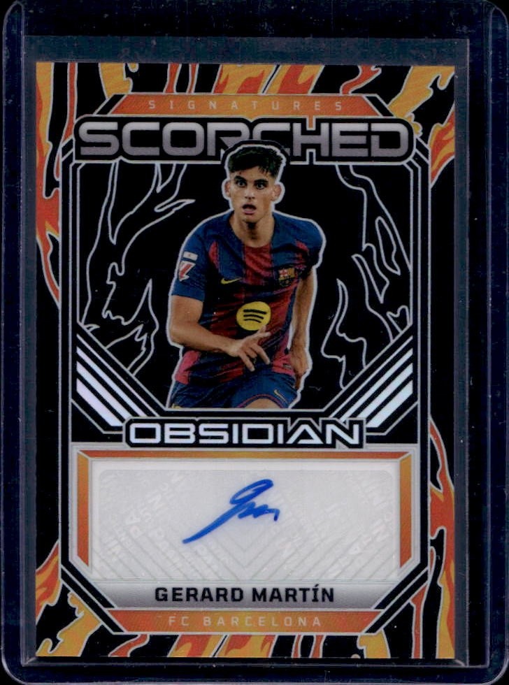 2025-26 Panini Obsidian Gerard Martin Scorched Signatures Auto #/199 Barcelona view 1