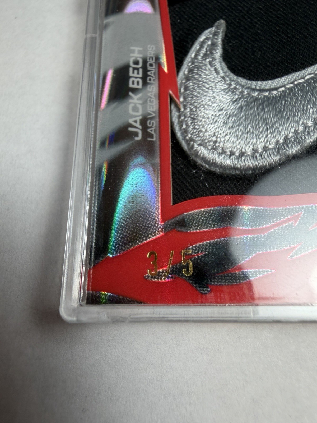 2025 Topps Resurgence Jack Bech Rookie Relic Auto Patch RRS-JB /5 FULL NIKE LOGO view 6