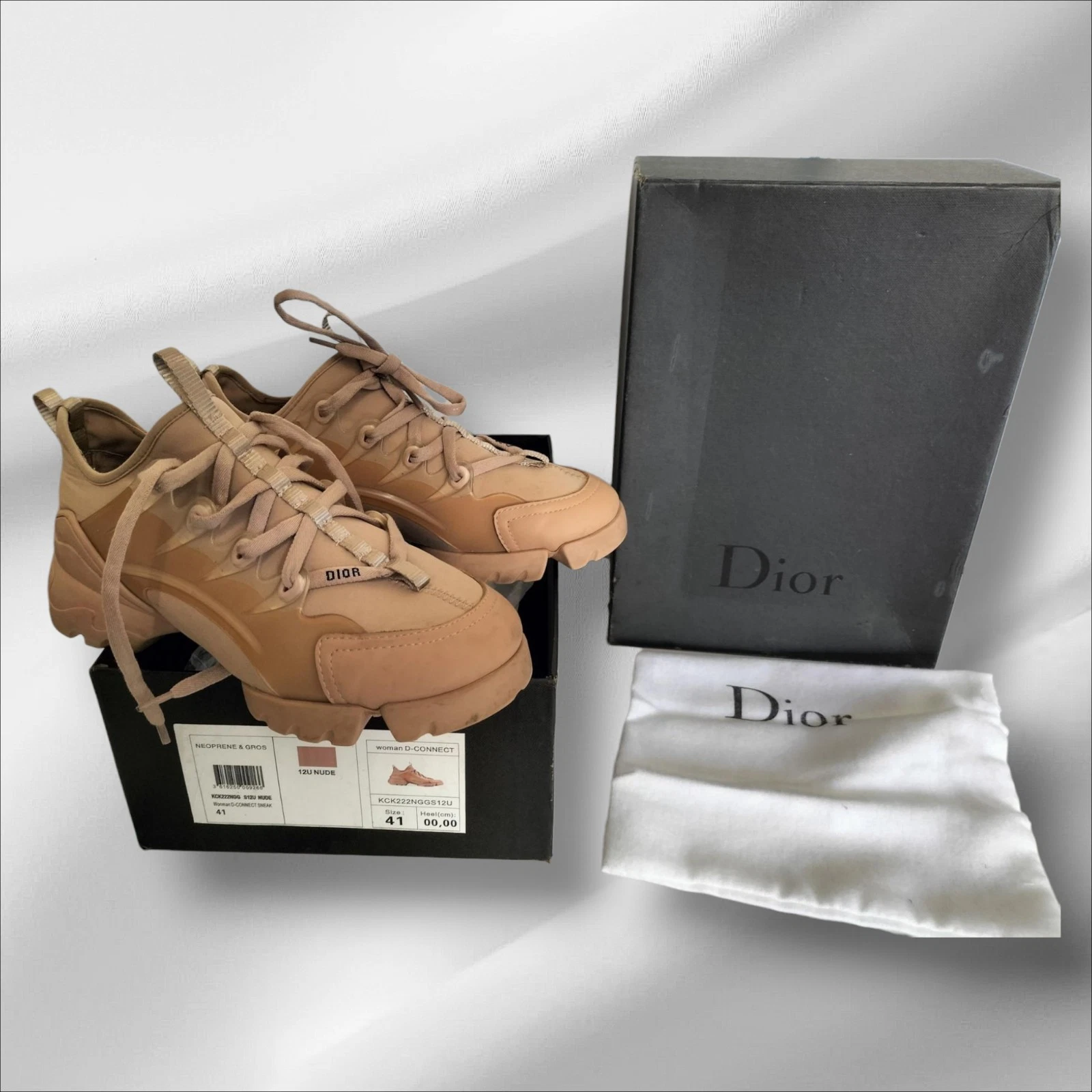 Christian Dior Baskets D Connect Beige EU 41 UK 7,5   Chaussures Baskets Designer