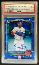 2025 Bowman Chrome Sapphire Elian Pena Auto 1st Prospect #/199 Mets PSA 9