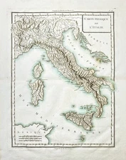Italy Sicily Sardinia Corsica Map Mentelle Chanlaire 1797