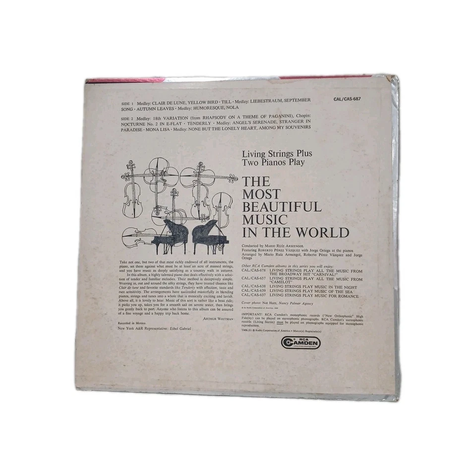 33 LP "Living Strings Plus Two Pianos Play Most Beautiful Music In The World" - Image 2 of 3