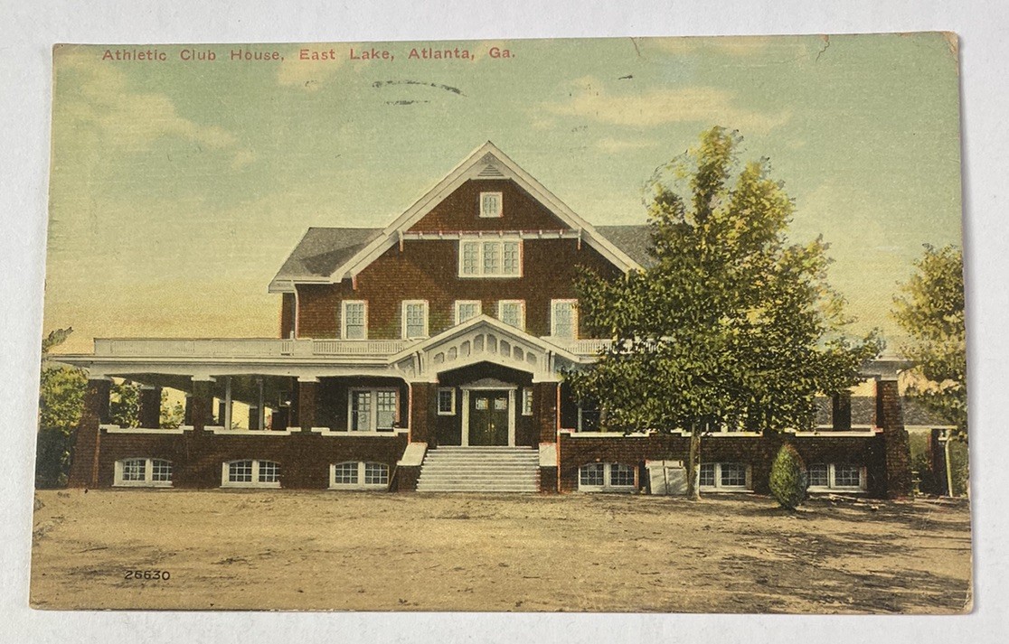Vintage 1910s Postcard ~ East Lake Athletic Club House ~ Atlanta Georgia GA
