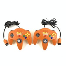 Manette Nintendo 64 Pikachu orange et jaune lot de 2 NUS-005 en l'état 6943 UT