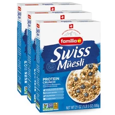 Familia Swiss Muesli Protein Crunch, Energy-Packed 21 Ounce (Pack of 3) 