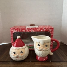 Transpac - Johanna Parker - Nostalgic Santa Sugar & Creamer Set - Y5484
