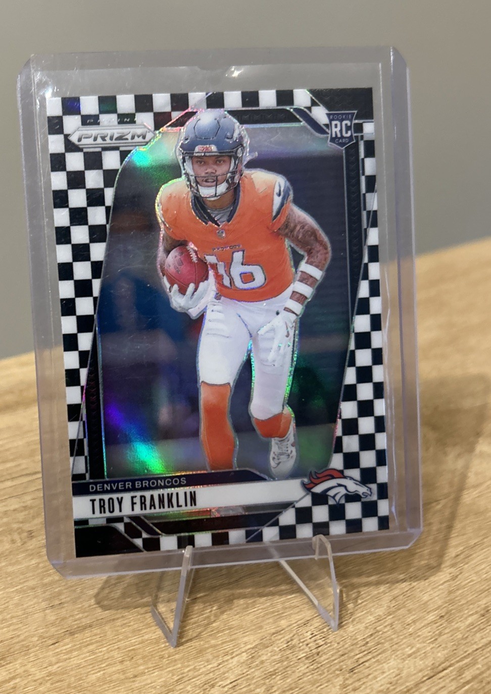 2024 Panini Prizm - Rookies Troy Franklin #393 Black & White Checker Prizm (RC)