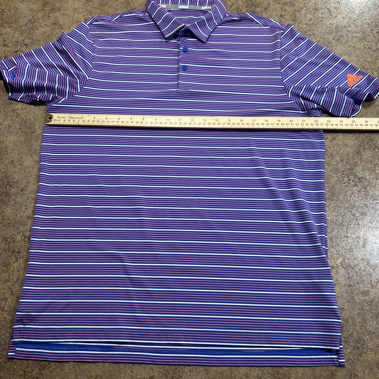 Adidas Golf Performance Polo Size Large Stripes  … - image 5