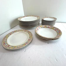 J & G Meakin Sol England Floral China Plate Lot Vintage Crackle Glaze Mixed Pcs