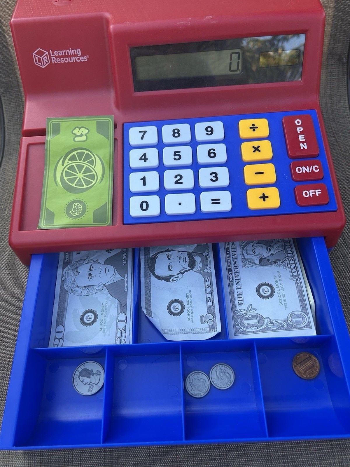как выглядит Learning Resources Pretend Toy Play Cash Register/Calculator With Play Money фото